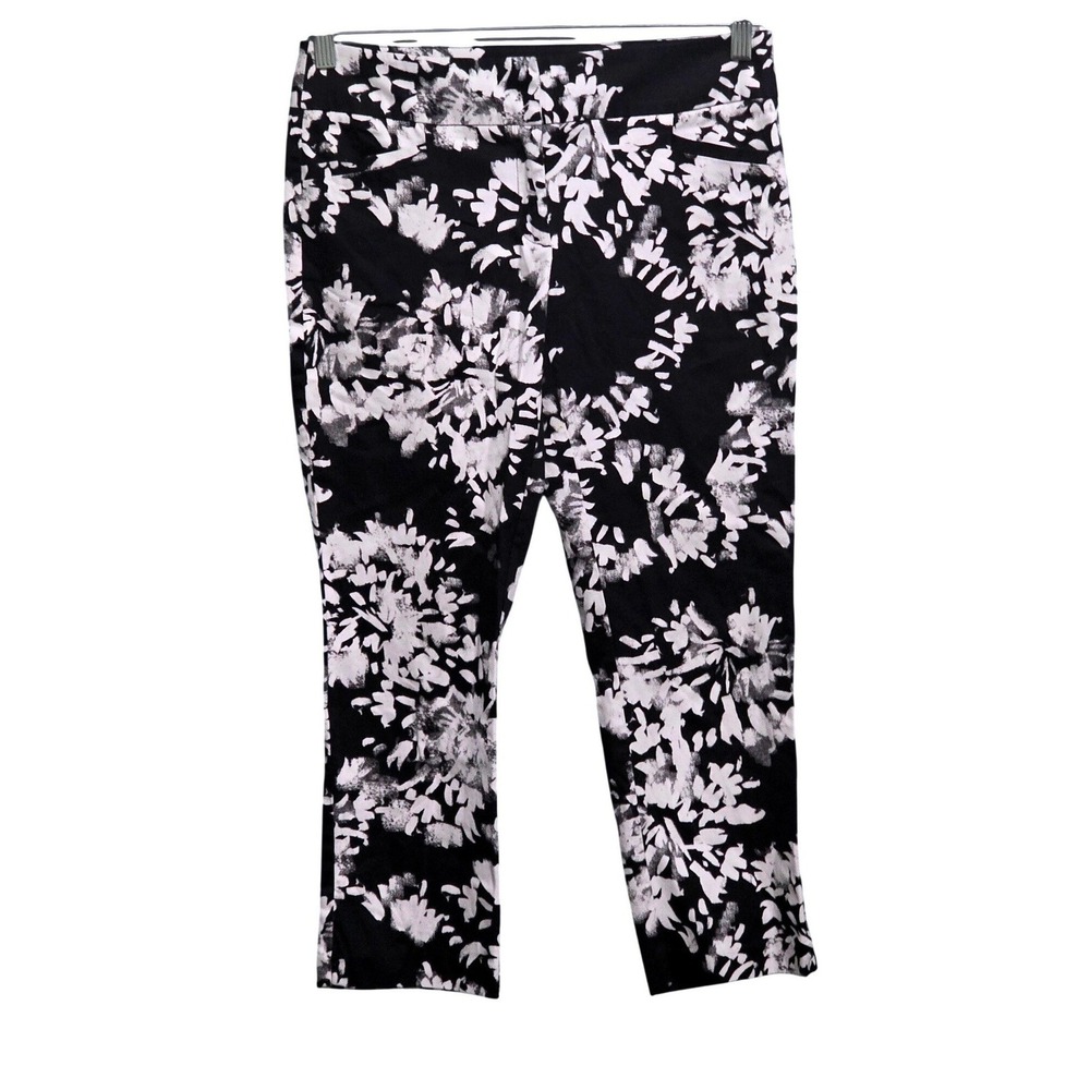 7th Avenue Suition Collection NY&Co Pants Womens Size 2 Floral Capri Crop Curvy